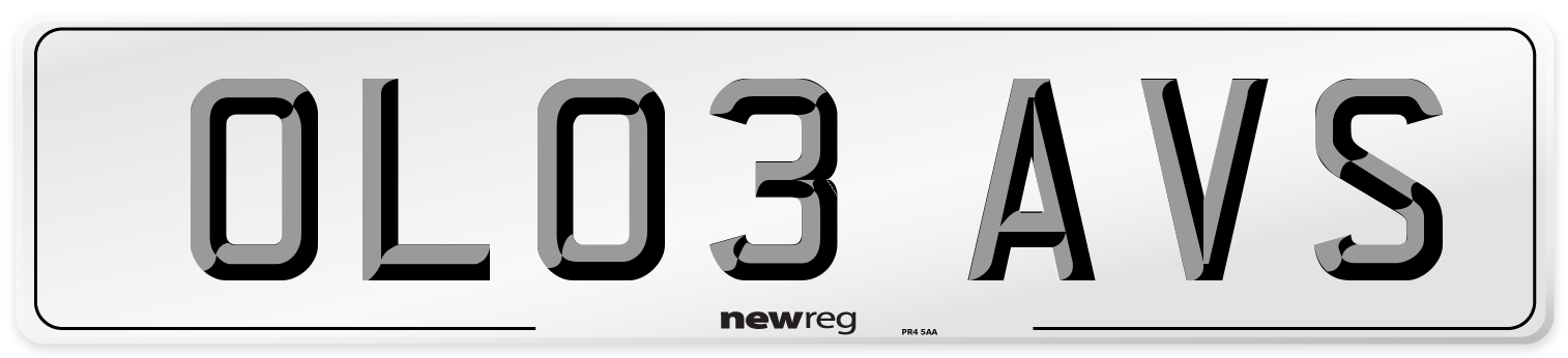 OL03 AVS Number Plate from New Reg